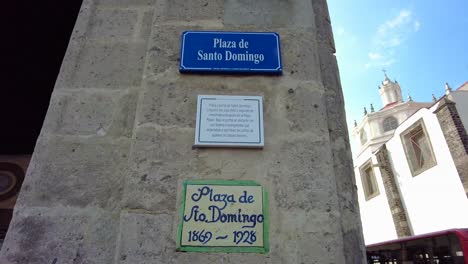 Closer look at plaque of Santo Domingo Square and marvel at its beauty