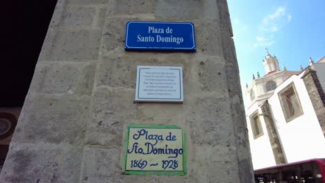 closer look at plaque of santo domingo square and marvel at its beauty