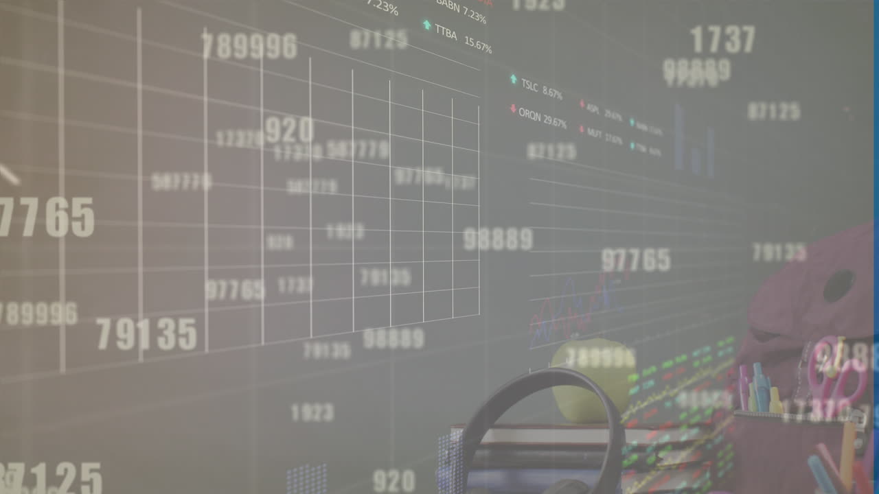 학교 아이템에 대한 데이터 처리의 애니메이션