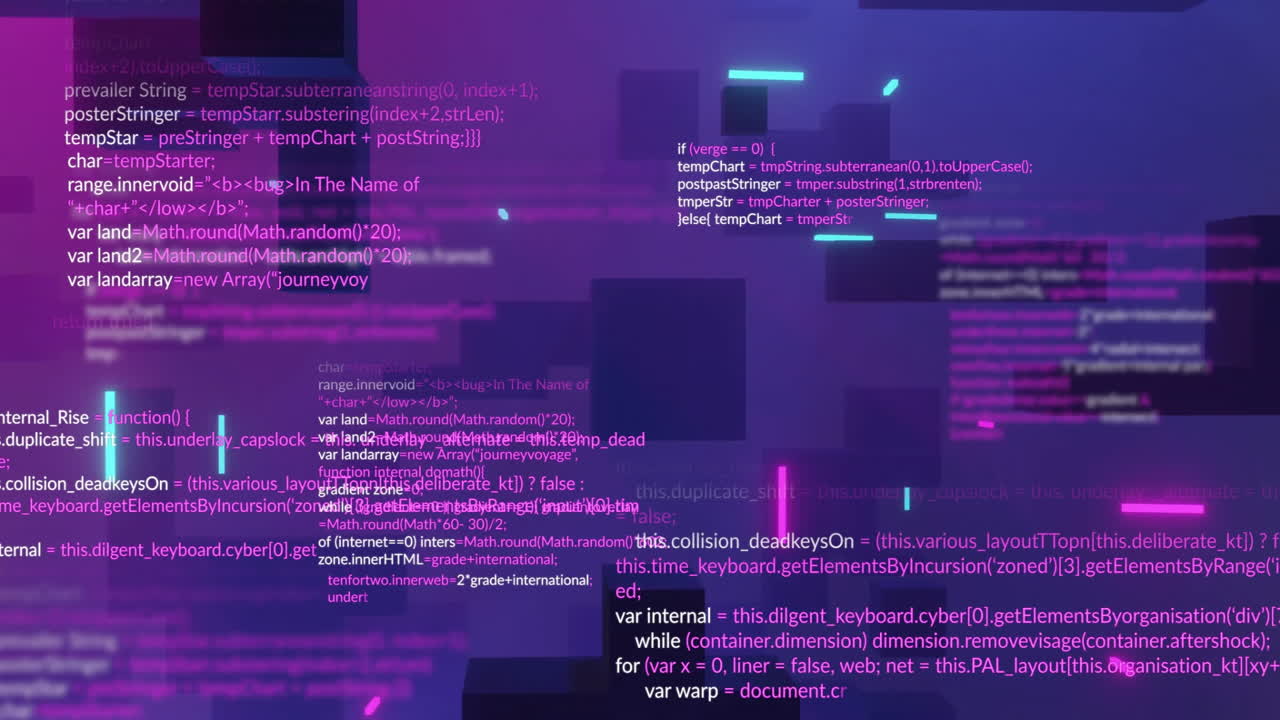 Animation of data processing over shapes moving