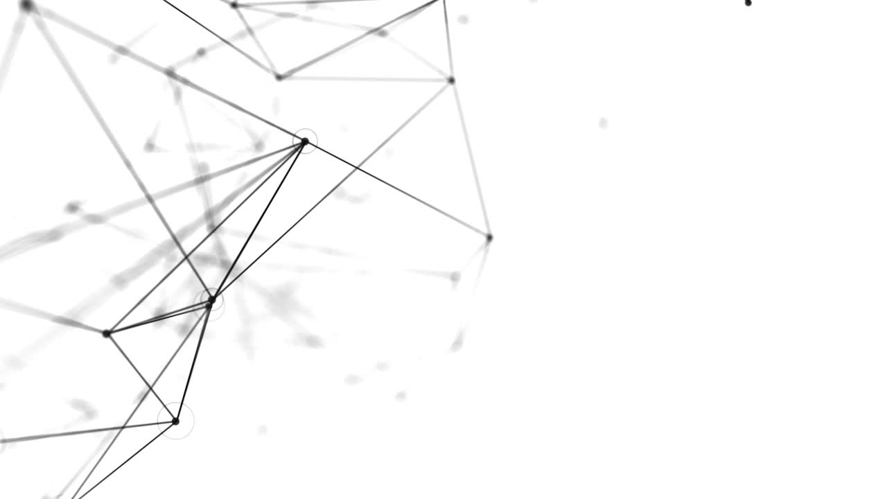 Abstract Digital Concept of Geometrical Figures Polygon Plexus Fractals Moving, Connecting Themselves and with Particles. Triangular Technological.Abstract Network Animation Loop background