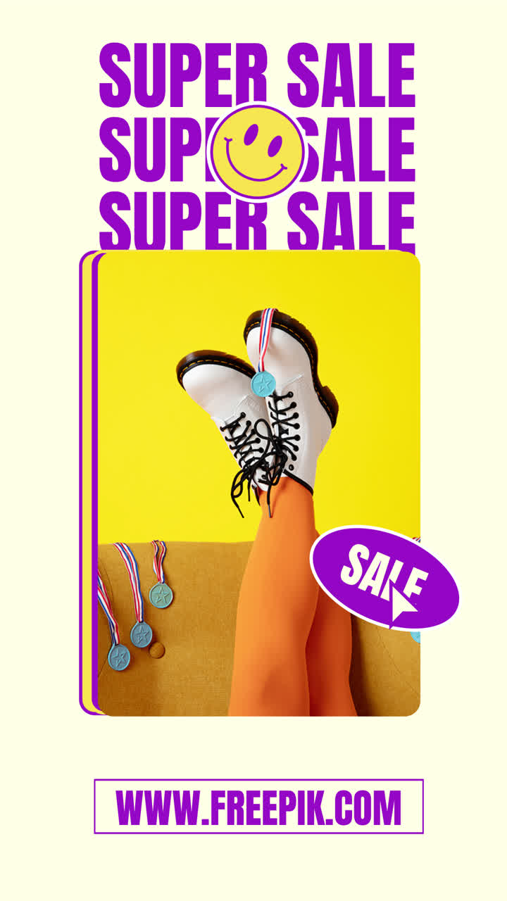 Super Sale Fashion Promo with Orange Leggings and White Boots