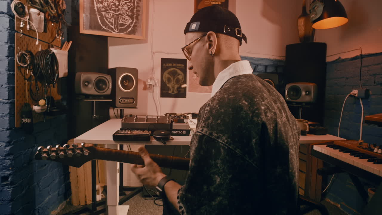 레코딩 스튜디오의 음악가