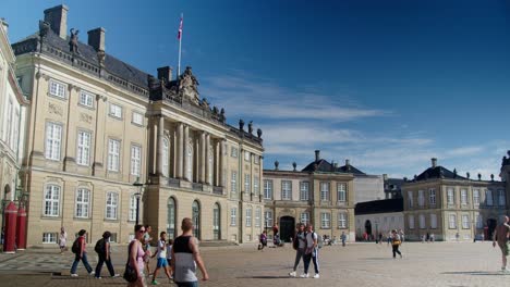 the queen of denmarks palace, amalienborg in copenhagen, denmark