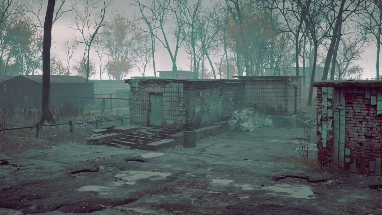 edificios viejos y abandonados en una pequeña ciudad