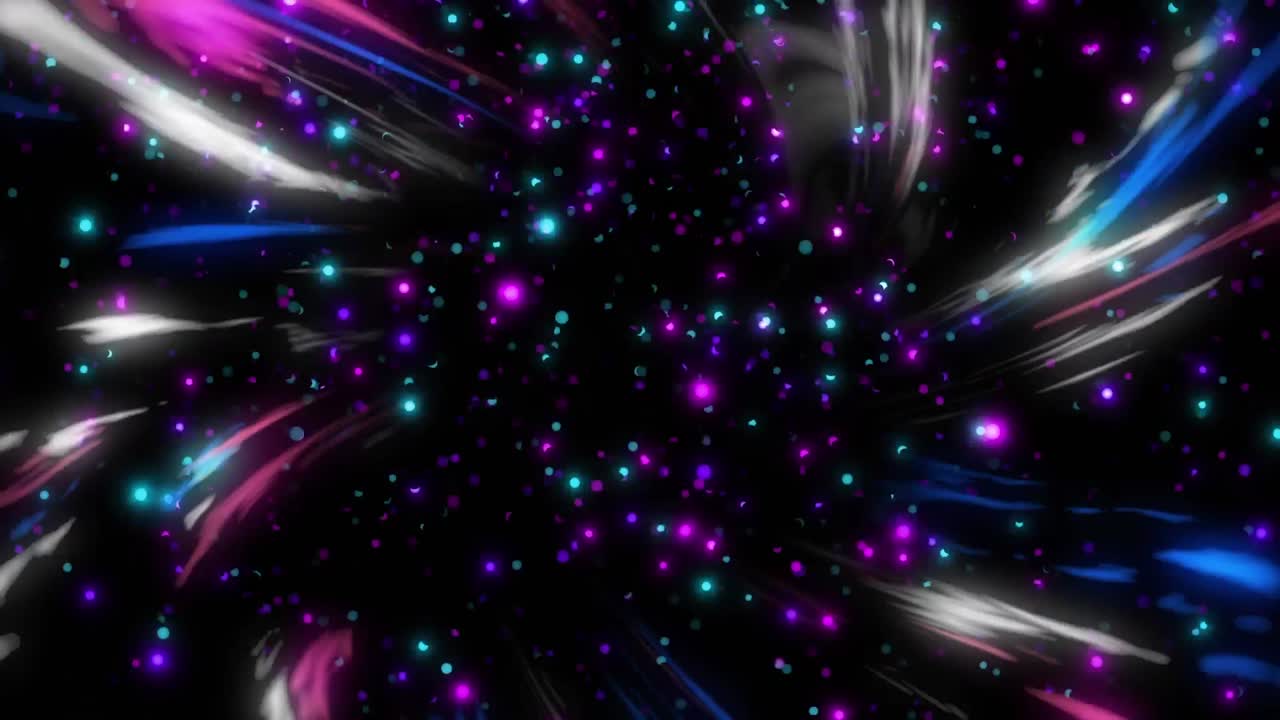 animación de manchas brillantes de luz azul y púrpura sobre fondo negro