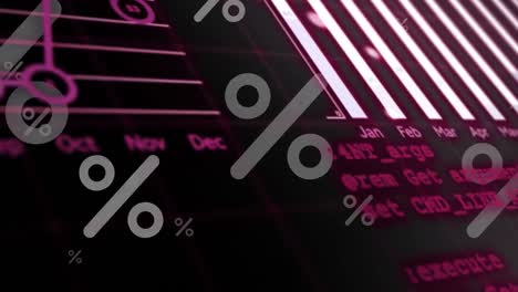animación del procesamiento de datos sobre un fondo negro