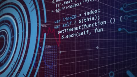 animación del procesamiento de datos y el escaneo del alcance sobre fondo negro
