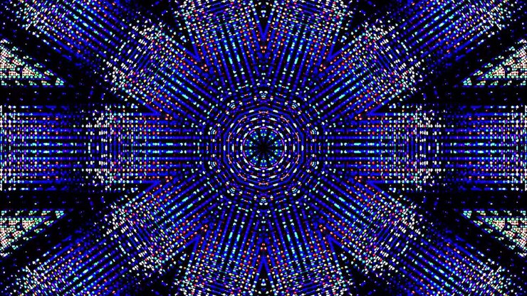 shining bright lines set wave motion, colorful, on black background