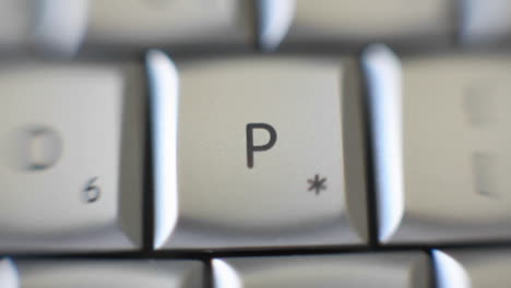 the letter p is on a computer keyboard