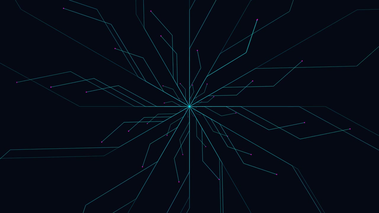 Abstract Digital Network Lines Expanding from Center