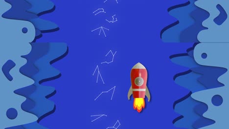 movimiento de animación, nave espacial volando en el espacio. segundos 2-8 puede cortar para el bucle