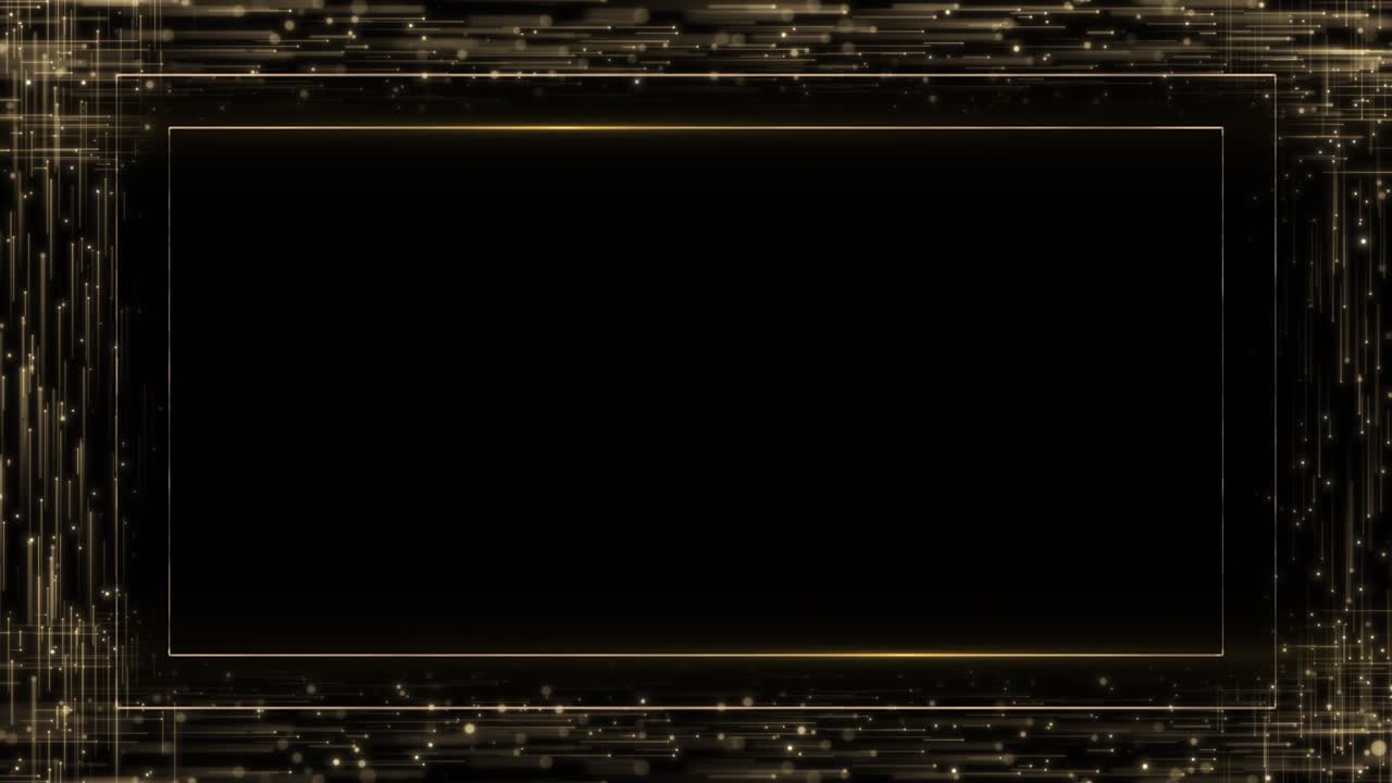 Luxurious animation golden frame floating particles intros awards celebrations glamorous events gold