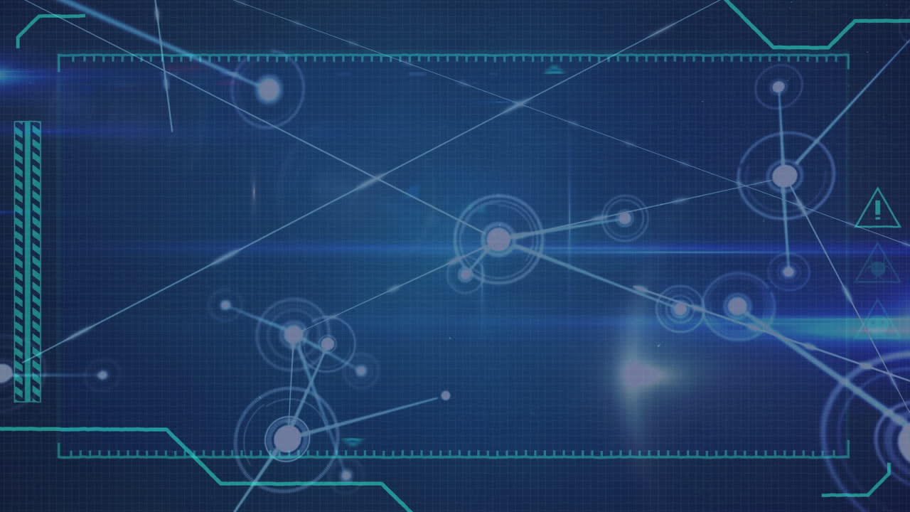 Animation of network of connections on blue background