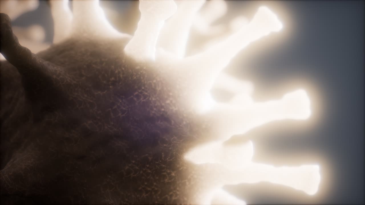 bacterias virus o gérmenes células de microorganismos bajo microscopio con profundidad