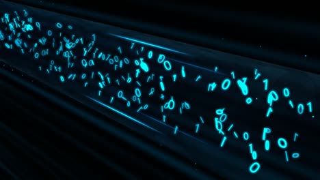 flujos de datos binarios en el tubo de información del túnel de red vpn encriptado - animación de fondo de movimiento de bucle sin fisuras de 4k