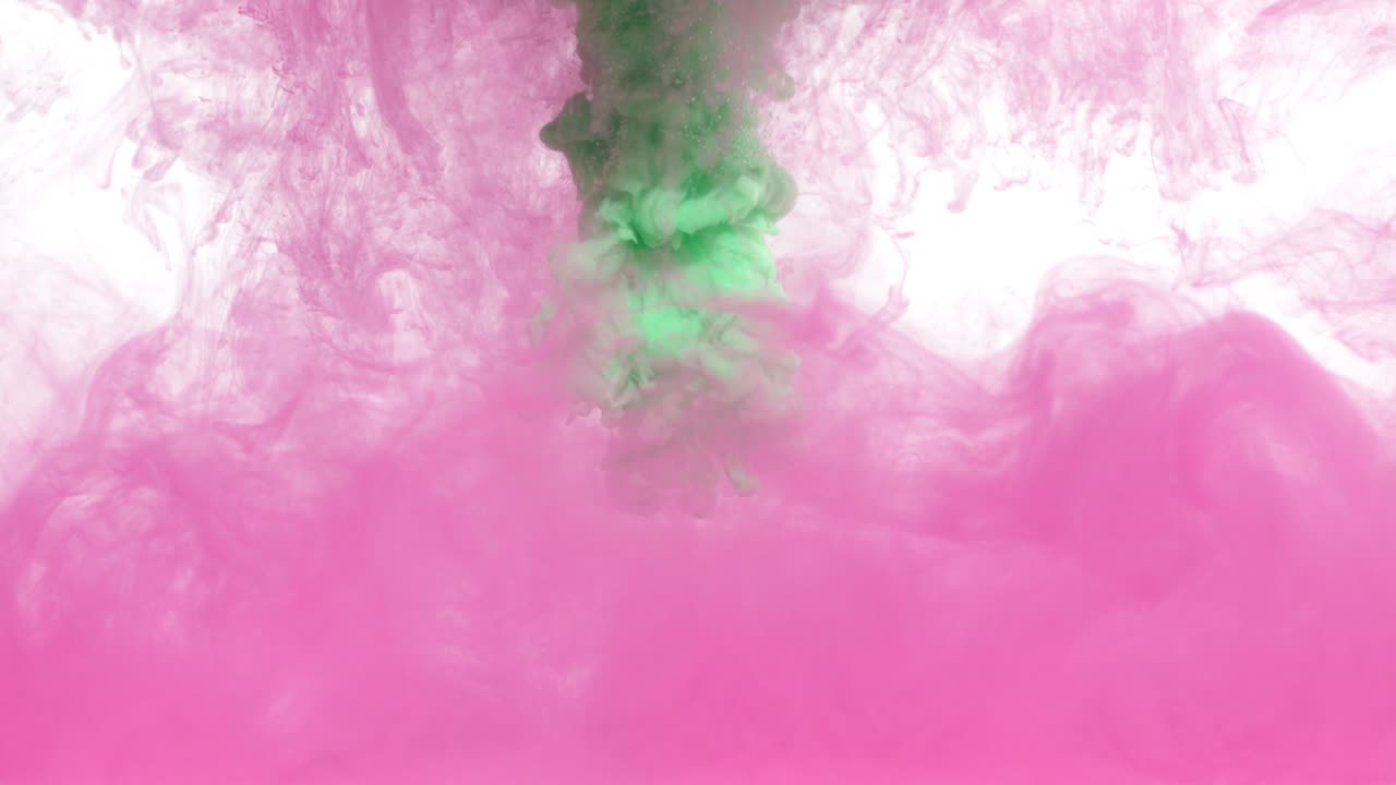 Pink and Green Ink in Water