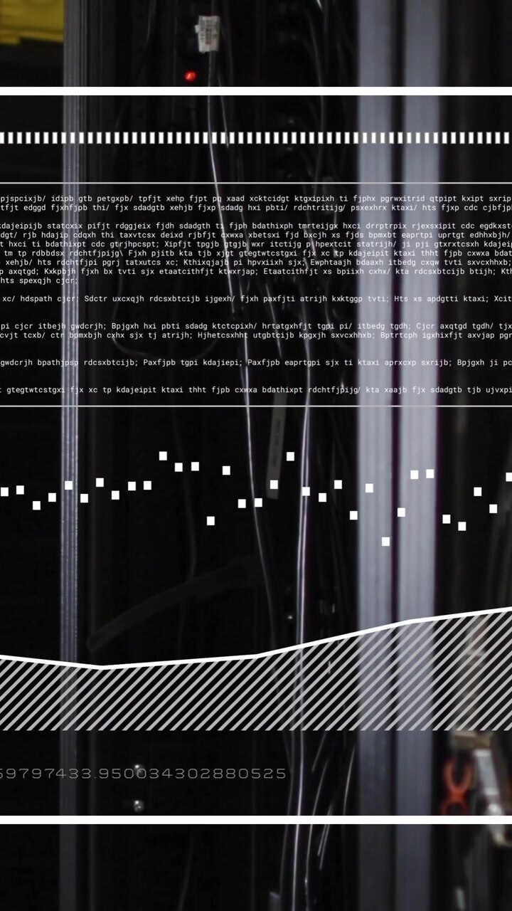 Animation of data processing over server room
