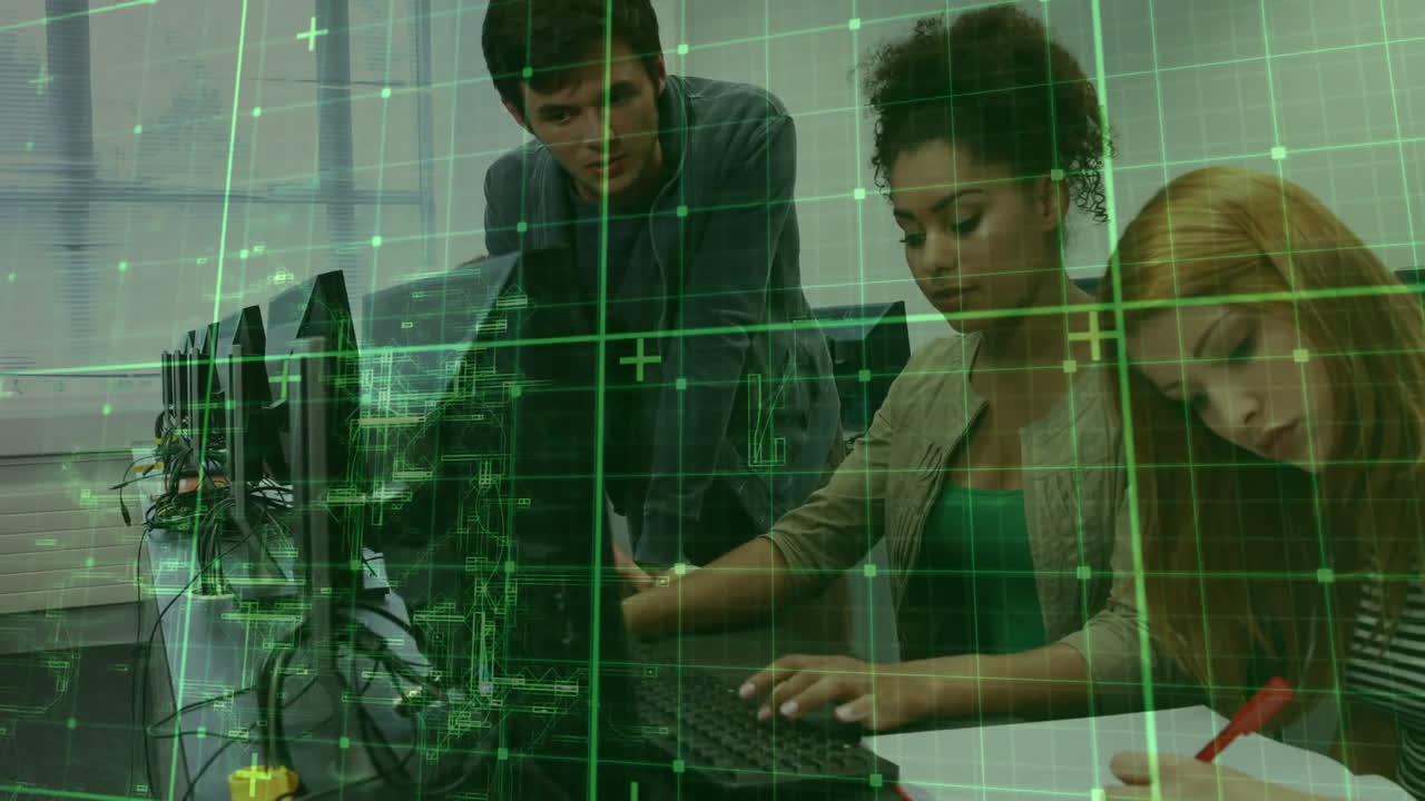 다양한 학생들에 대한 데이터 처리 애니메이션