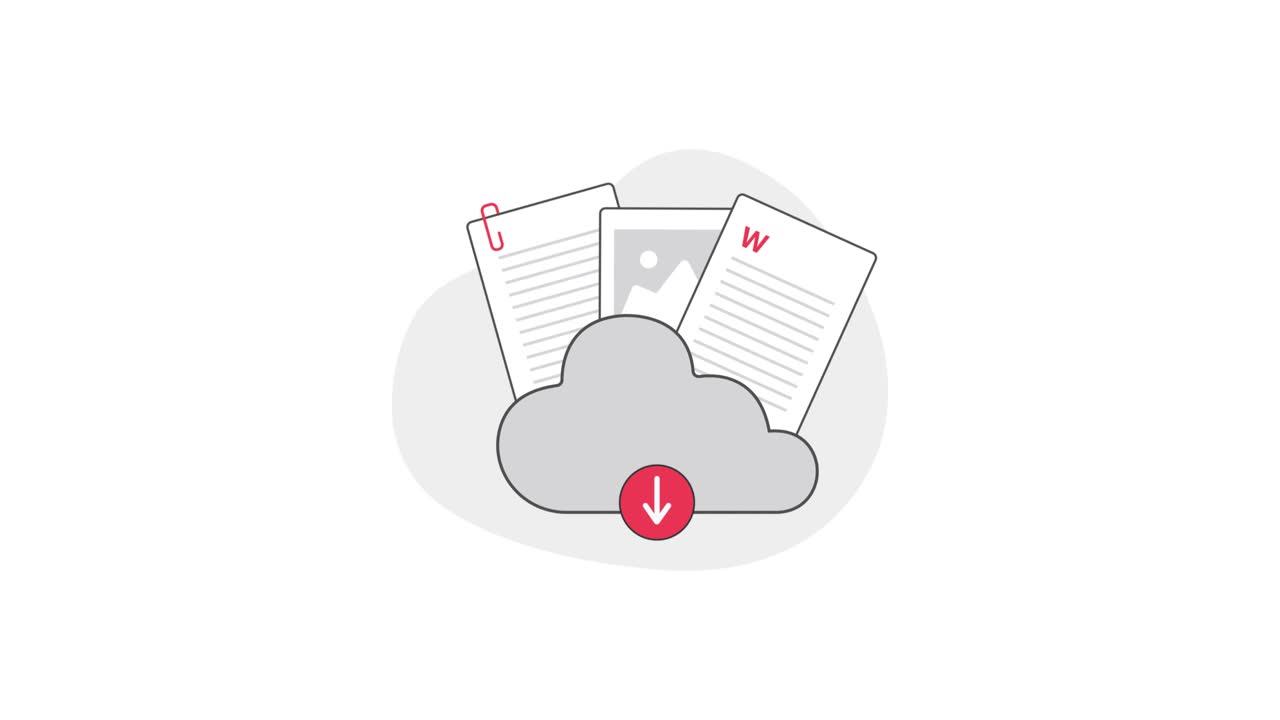 Animated Cloud Storage with Files Downloading and Uploading