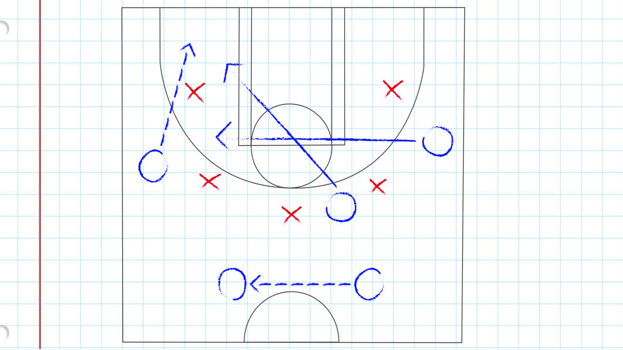 animación de la estrategia del juego de fútbol contra un fondo blanco de papel alineado cuadrado.