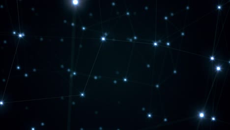 animación geométrica abstracta con haces de luz parpadeante conectados por líneas