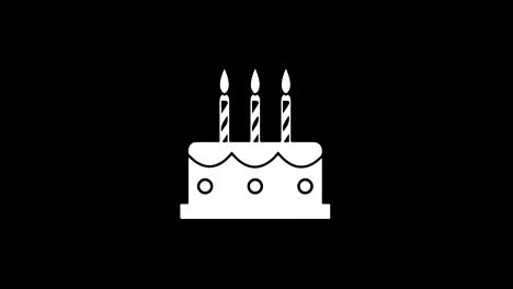 birthday cake icon vintage twitched bad signal animation.