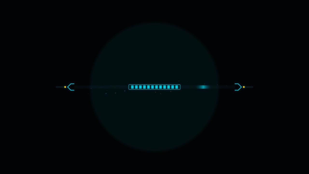 Futuristic Digital Loading Bar Animation on Dark Background