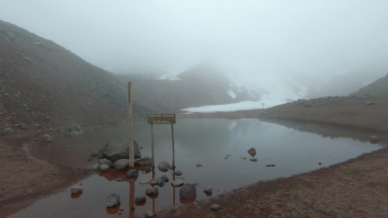 Lake Chimborazo Volcano snow covered Ecuador alpine region nature landscape