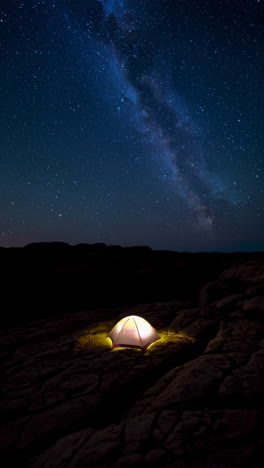 night camping under the milky way in red rock canyon
