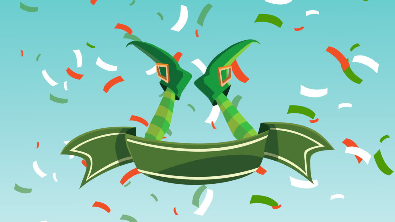 레프리콘 다리와 콘페티로 된 발