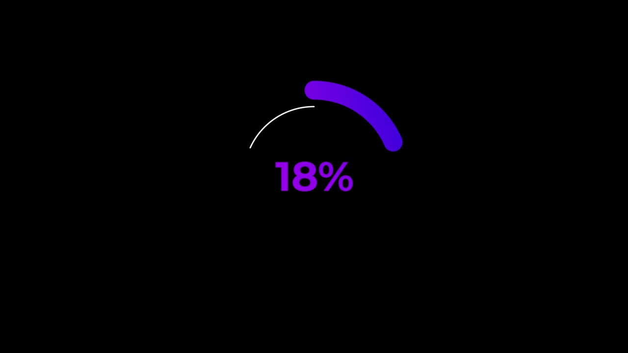 Circle percentage Loading Animation 0-20% in Violet science effect.