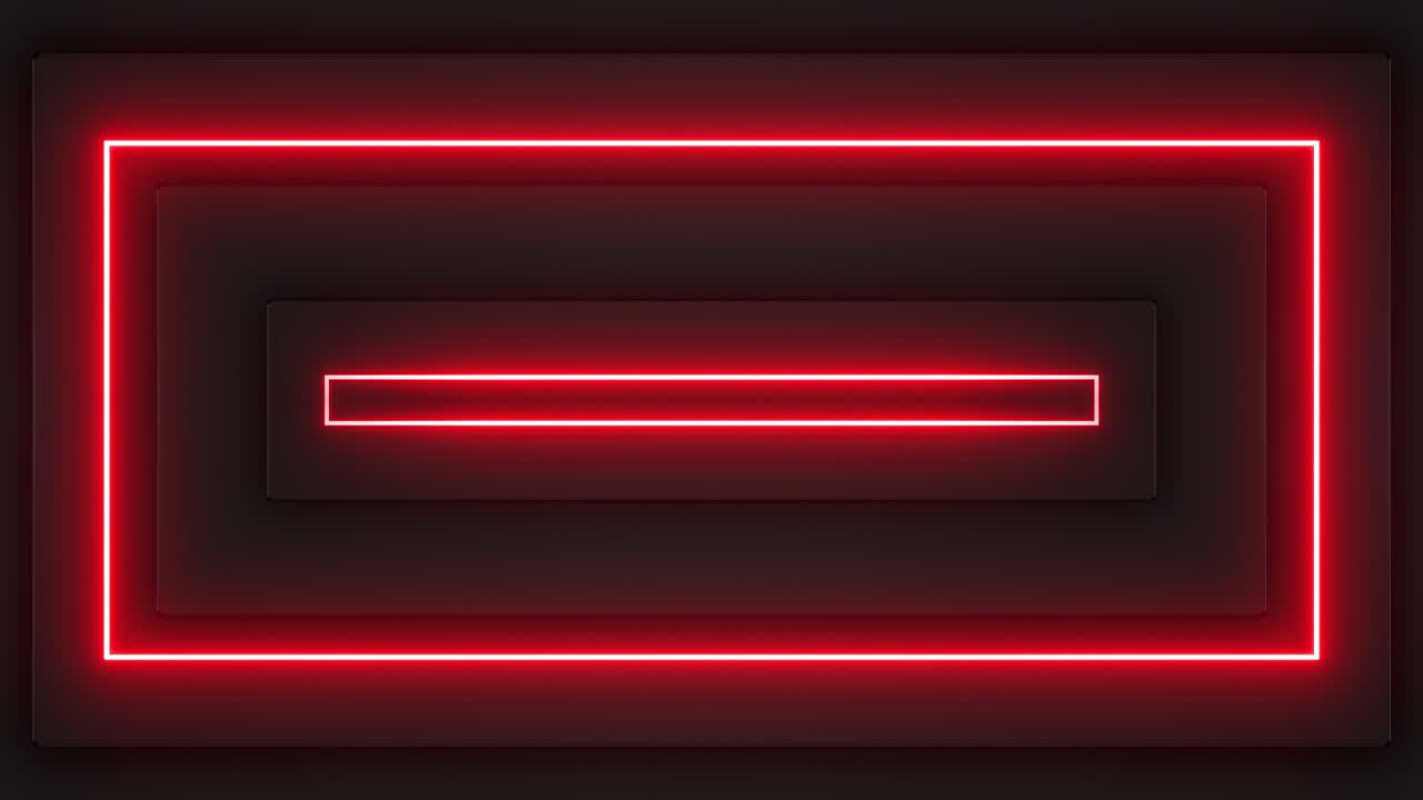 Red Neon Frame on Dark Background