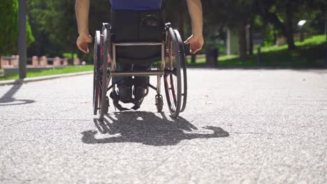 Movement-of-wheelchair-in-slow-motion.