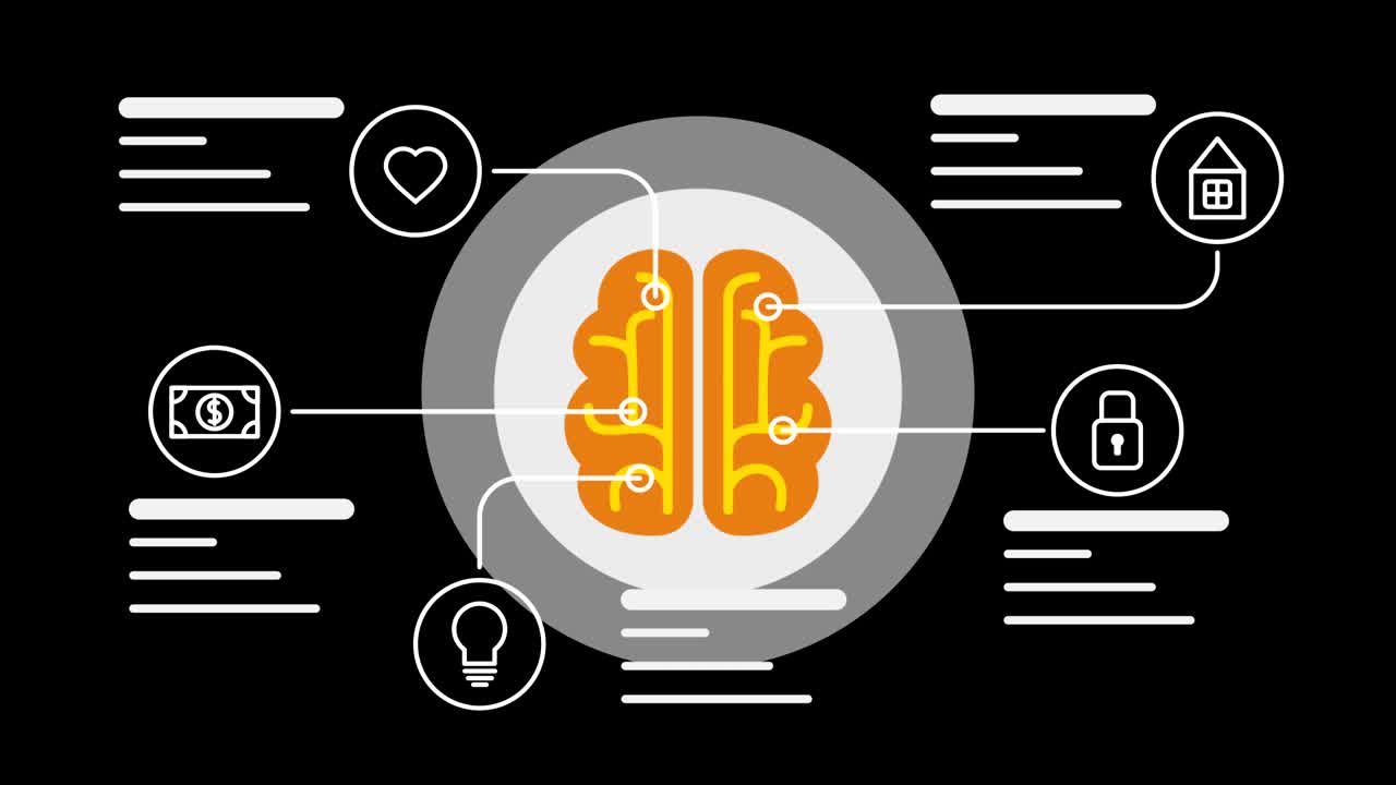 Brain infographic concept. Mind and memory data icons