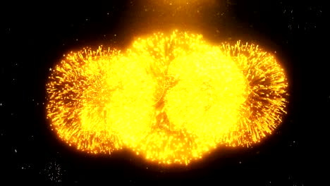 2025 new year text wish on firework display explosion particles.