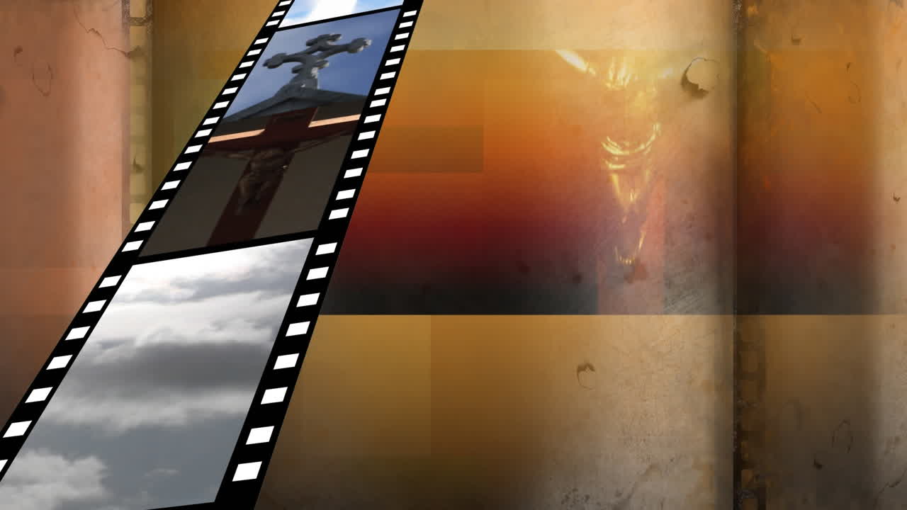 tira de película con diferentes videos