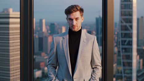 businessman in a city view
