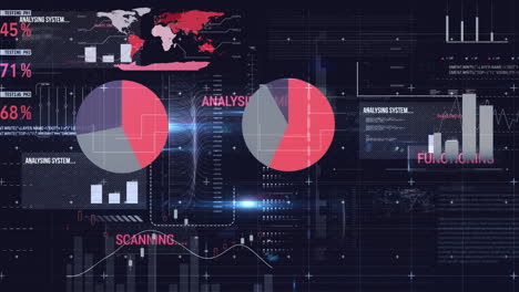 animation of data processing, statistics recording and analysing