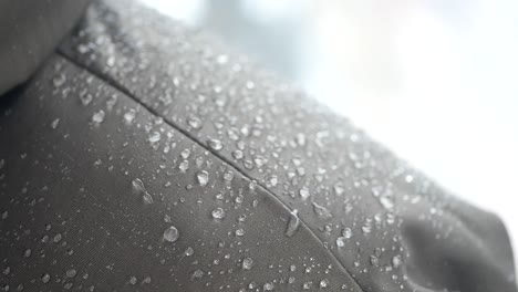 water-repellent jacket with water droplets