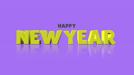 texto de feliz año nuevo de dibujos animados en un gradiente púrpura vibrante