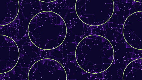 a captivating digital artwork featuring interconnected blue and purple circles on a dark backdrop, creating a mesmerizing visual of floating orbs in a celestial setting
