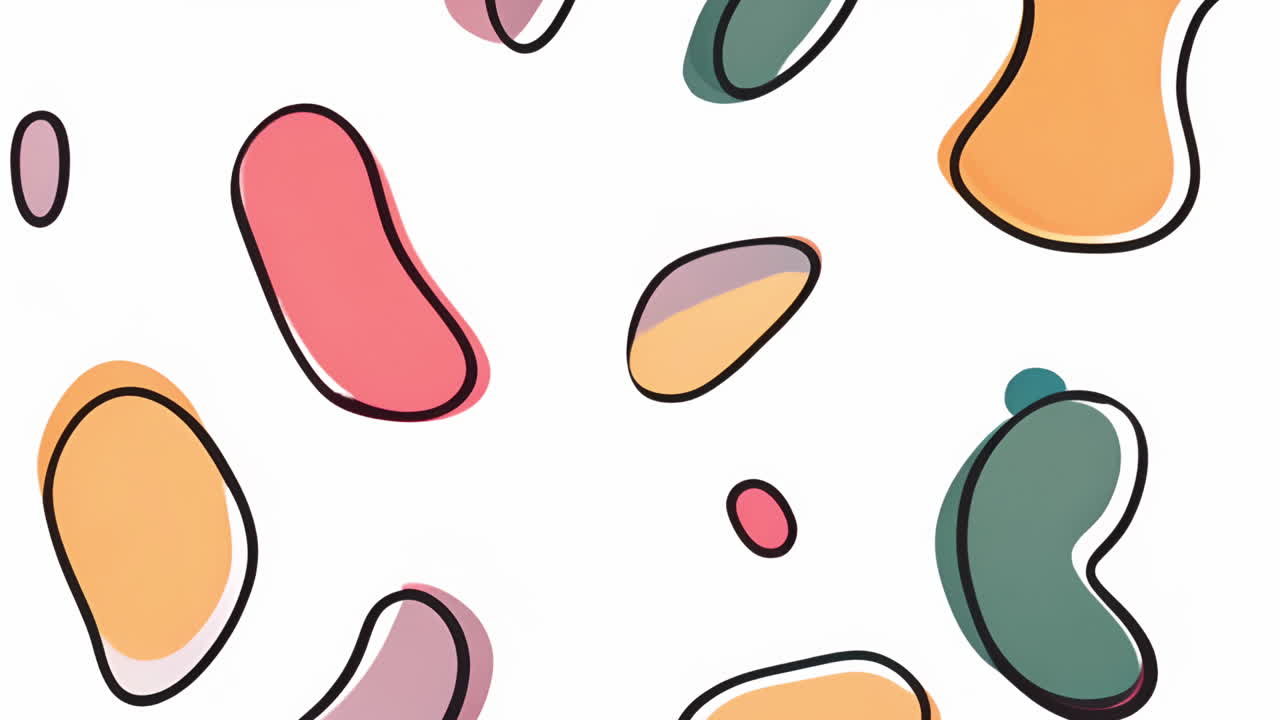 animación de formas abstractas coloridas sobre un fondo blanco