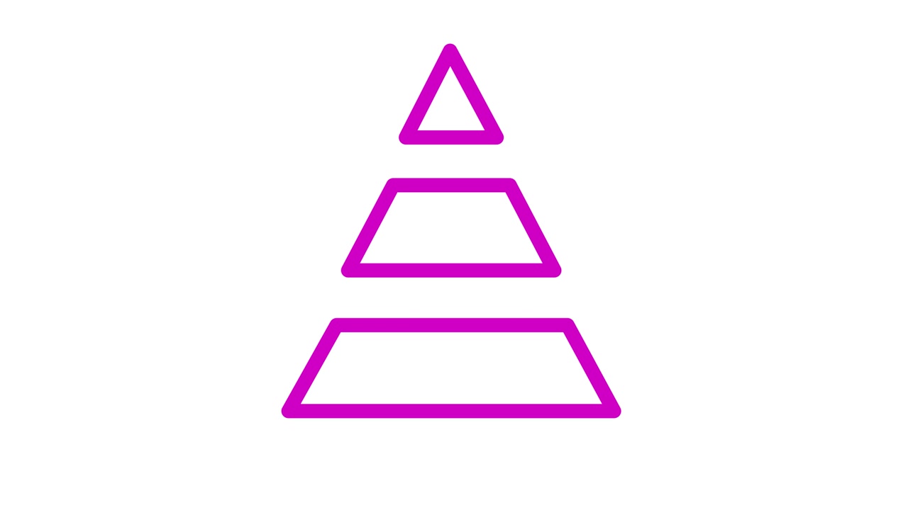 Animated Magenta Pyramid Hierarchy Icon with Connecting Data Points