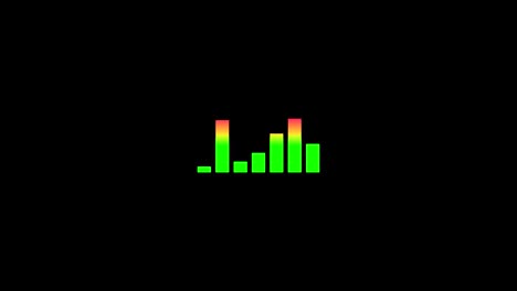 animation of music equalizer with green bar graph on black background