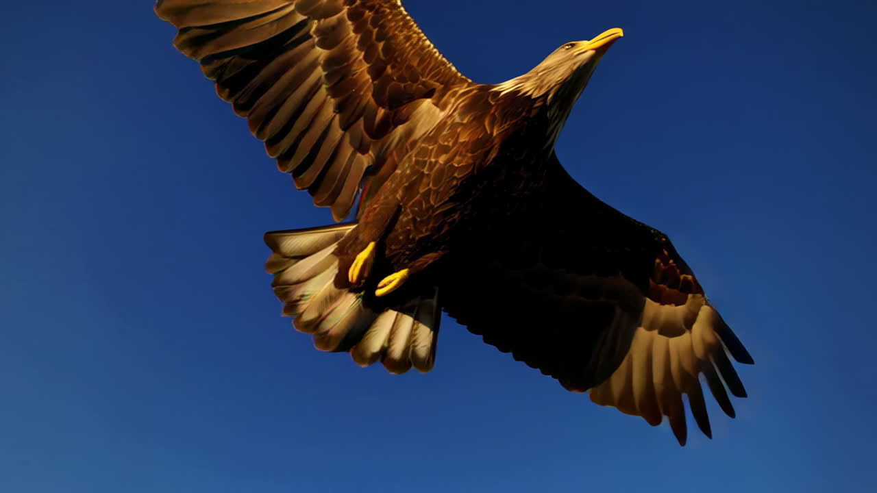 Majestic Eagle Soaring Over Mountain Peaks