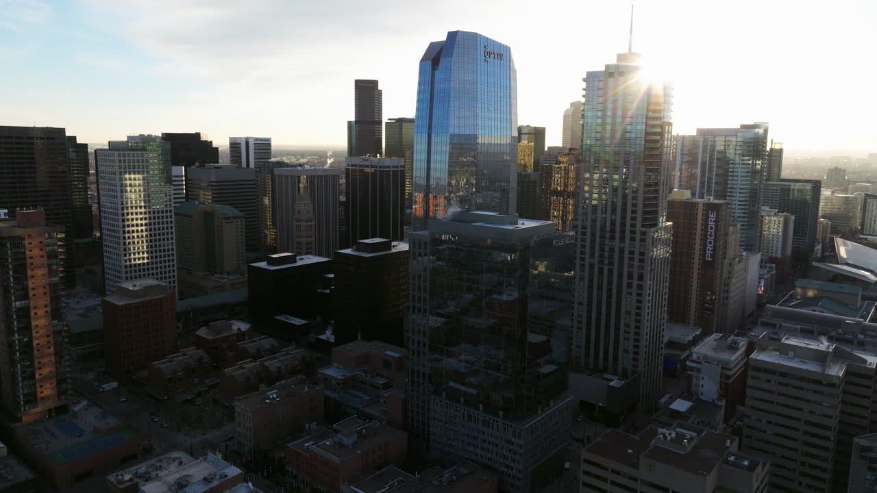 City grid of Denver in soft light