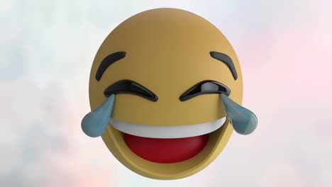 animación del icono de emoji enojado en un fondo de rosa a azul