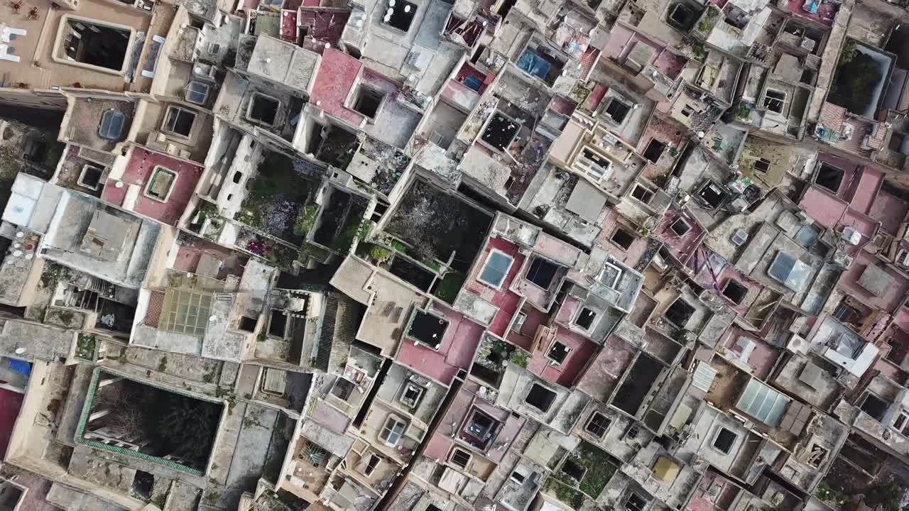 vista aérea de la antigua medina en fes, marruecos