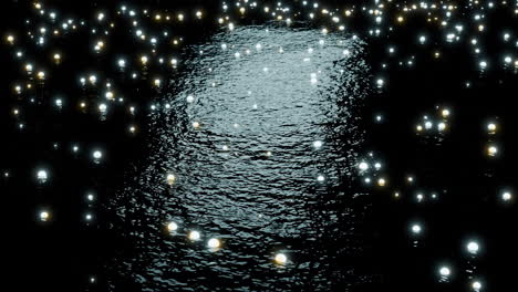 agua brillante por la noche